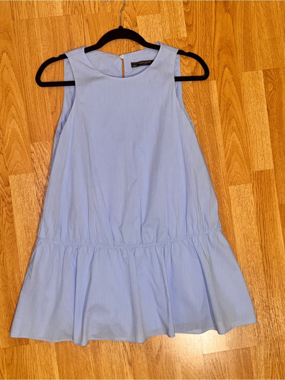 Zara Women’s Blue Sleeveless Mini Romper Dress- built in shorts & open back- xs